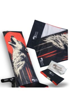 DEMİ BRAVO Özel Tasarım Cepli Pamuk Spor Havlusu - Kurt & Ay