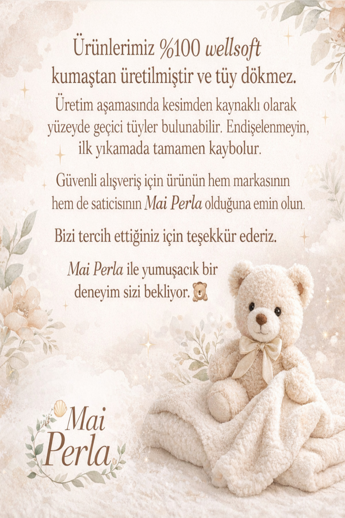 Mai Perla 0 - 12 Ay Kulaklı Welsoft Dış Kundak Bebek Battaniye - Görsel 3