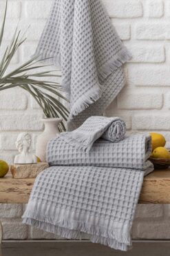 Çulha BRAIN GRİ,%100 PAMUK 3 LÜ HAVLU SETİ