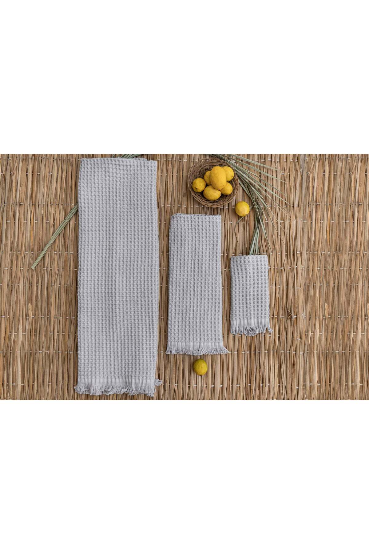 Çulha BRAIN GRİ,%100 PAMUK 3 LÜ HAVLU SETİ - Görsel 2