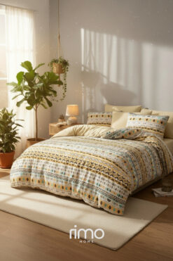 Rimo Home Çift Kişilik Otantik Sarı Nevresim Takımı Ranforce