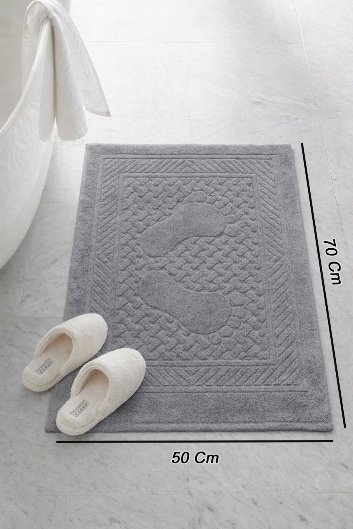 Vionel Home Pamuklu Ayak Havlusu | 3’lü Paket | Havlu Paspas Seti | Banyo Paspası | Otel Serisi | 50x70 cm - Görsel 2