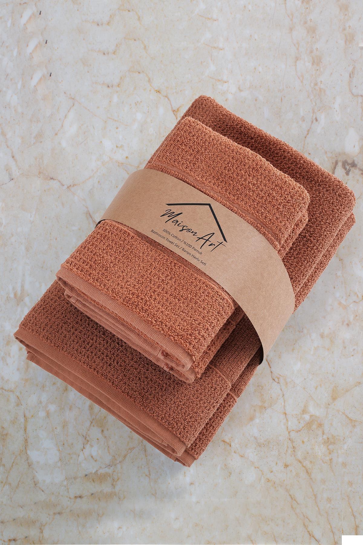 Zeynep Tekstil Royality | 50x90 - 70x140 Cm 4'Lü Banyo Havlu Seti, %100 Pamuklu Havlu Takımı - Görsel 2