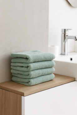 Taka Fabrics 4 lü Yüzde Yüz Pamuk Havlu Set 40x70 cm Nil Yeşili