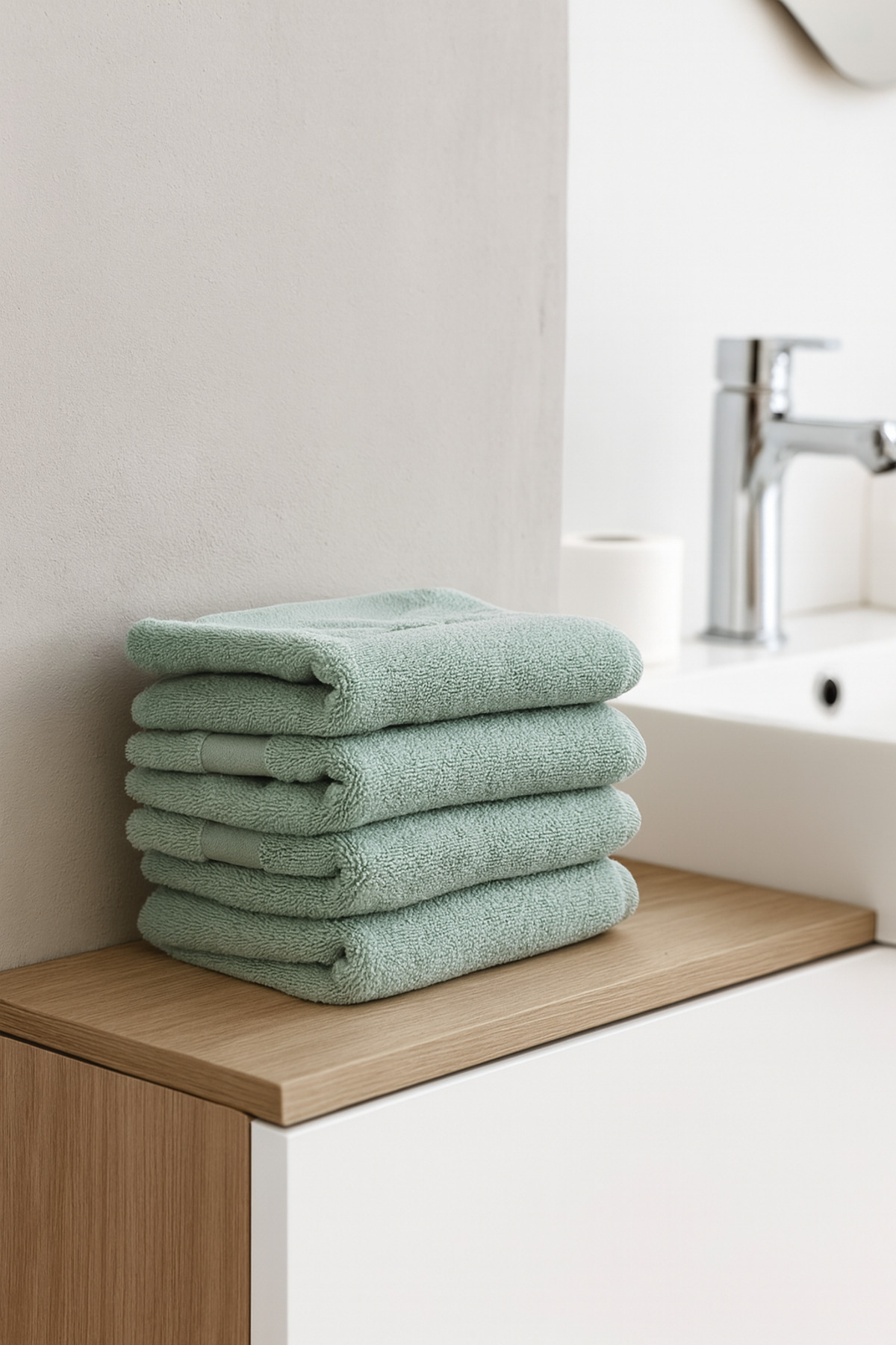 Taka Fabrics 4 lü Yüzde Yüz Pamuk Havlu Set 40x70 cm Nil Yeşili