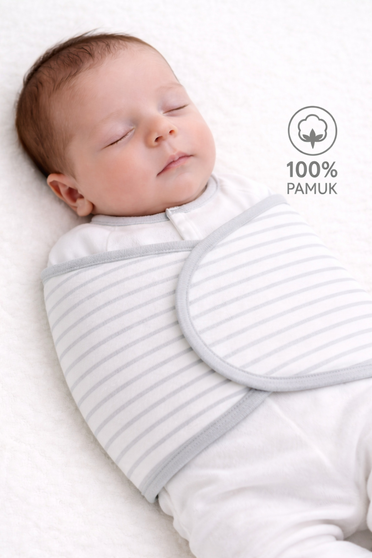 Mimocan %100 Pamuk Yenidoğan Kundak - Yumuşak Dolgulu, Ayarlanabilir Cırtlı Bebek Kundak