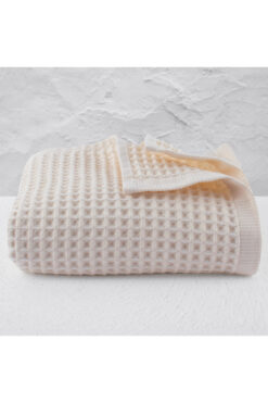 Püskül Tekstil Lüks Banyo Havlusu 1 Adet, Waffle Dokuma, 100% Pamuk, Yüksek Kalite, Çabuk Kuruyan Banyo Havluları