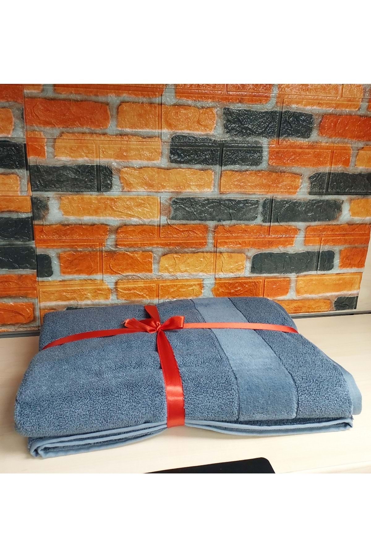 Özdilek Svv Border Büyük Boy Banyo Havlusu (89x173) - Ocean Blue (Okyanus Mavisi)