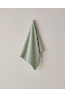 English Home Stripe Pamuk Yüz Havlusu 50x70 cm Haki