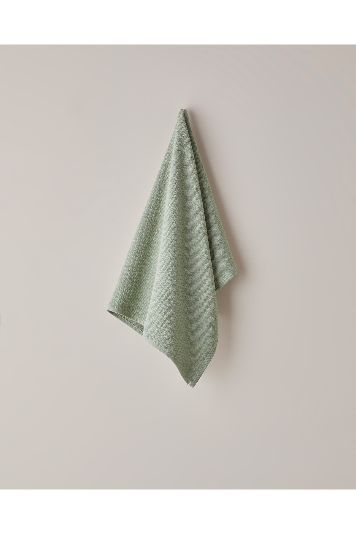 English Home Stripe Pamuk Yüz Havlusu 50x70 cm Haki