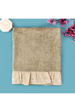 Evidea Soft Green Culture Twin Papatya Desenli Yüz Havlusu - Yeşil - 50x90 cm