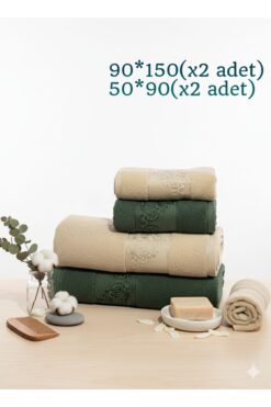 miruza ev tekstil %100 PAMUK 4'LÜ BATTAL BOY HAVLU SETİ