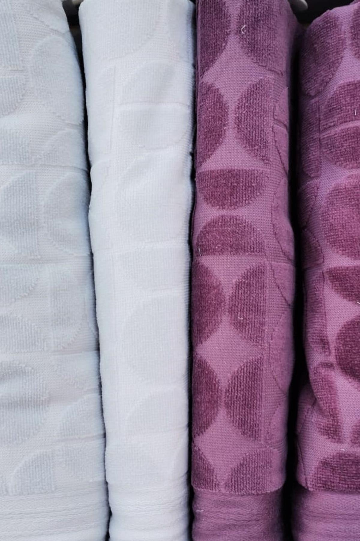 Özdilek Circular Best Set (HAMAM TAKIMI) Mürdüm-gri - Görsel 2