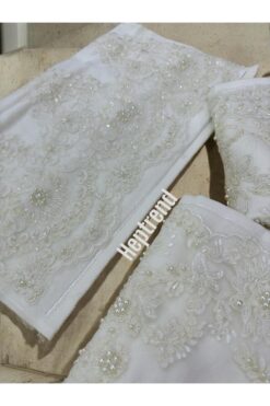 Dantelux 2 Li Fransız Güpürlü Çeyizlik 50x90 Kadife El ve Yüz Havlusu