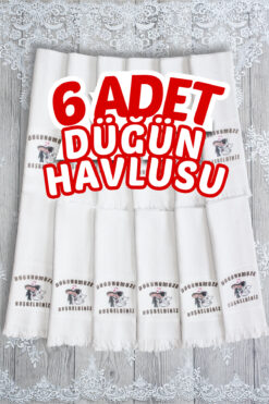 Comfort Home 6 Adet Saçaklı Düğün Havlusu Desenli Konvoy Havlusu Ekonomik Model