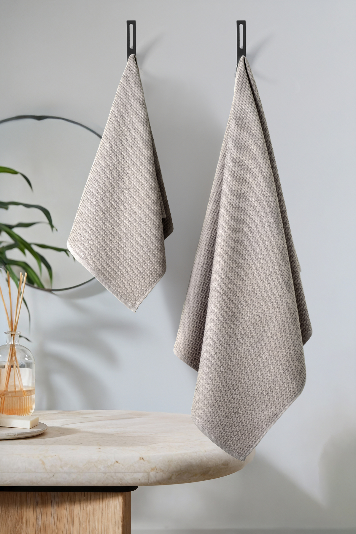 DNZGÜLCAN 2'li Waffle Dokuma %100 Pamuk Havlu Seti | 70x140 ve 50x90 cm - Premium, Modern, Soft, Hızlı Kuruma - Görsel 3