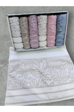 Dantelux ÇEYİZLİK 6 LI KUTULU HAVLU SETİ 50X90 CM EL HAVLUSU HAVLU TAKIMI SET