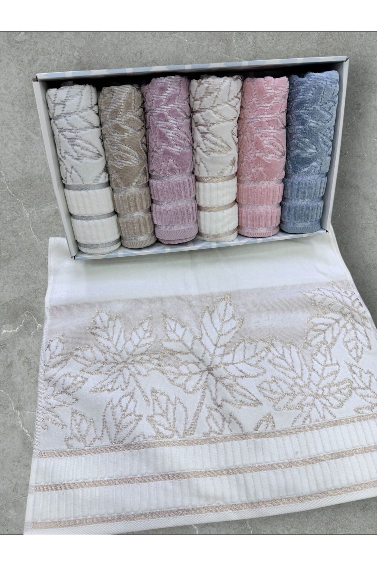 Dantelux ÇEYİZLİK 6 LI KUTULU HAVLU SETİ 50X90 CM EL HAVLUSU HAVLU TAKIMI SET