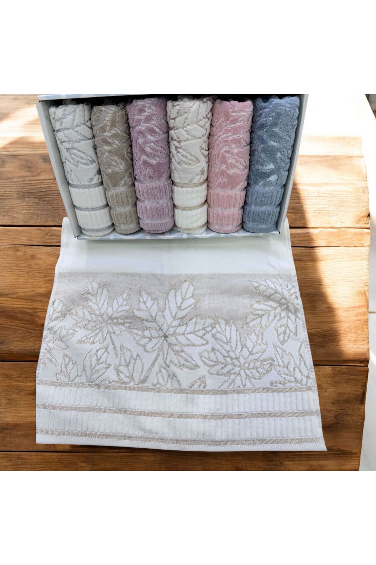 Dantelux ÇEYİZLİK 6 LI KUTULU HAVLU SETİ 50X90 CM EL HAVLUSU HAVLU TAKIMI SET - Görsel 2