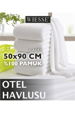 WİESSE 50 x 90 cm / OTEL HAVLUSU / 1 Adet / Beyaz / %100 Pamuk