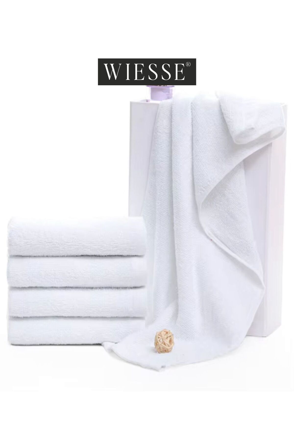 WİESSE 50 x 90 cm / OTEL HAVLUSU / 1 Adet / Beyaz / %100 Pamuk - Görsel 3