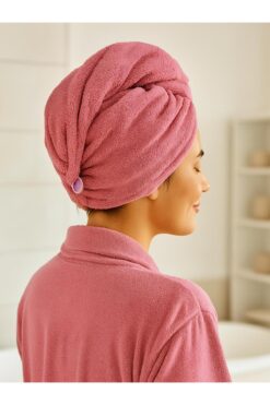 Ender Home CottonVerse Düğmeli %100 Pamuk Saç Kurulama Bonesi