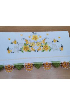 Firdevs moda çeyiz Çeyizlik İğne Oyalı Kadife Havlu