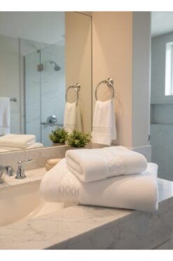 Özdilek Elissa Banyo Havlu Seti- 70x140 cm+50x80 cm- Beyaz