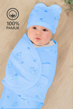 Sitilin 0-3 Ay Bebek İçin %100 Pamuk Kundak, Cırt Cırtlı, Yumuşak Penye Kumaş, Nefes Alan Kumas STL7103