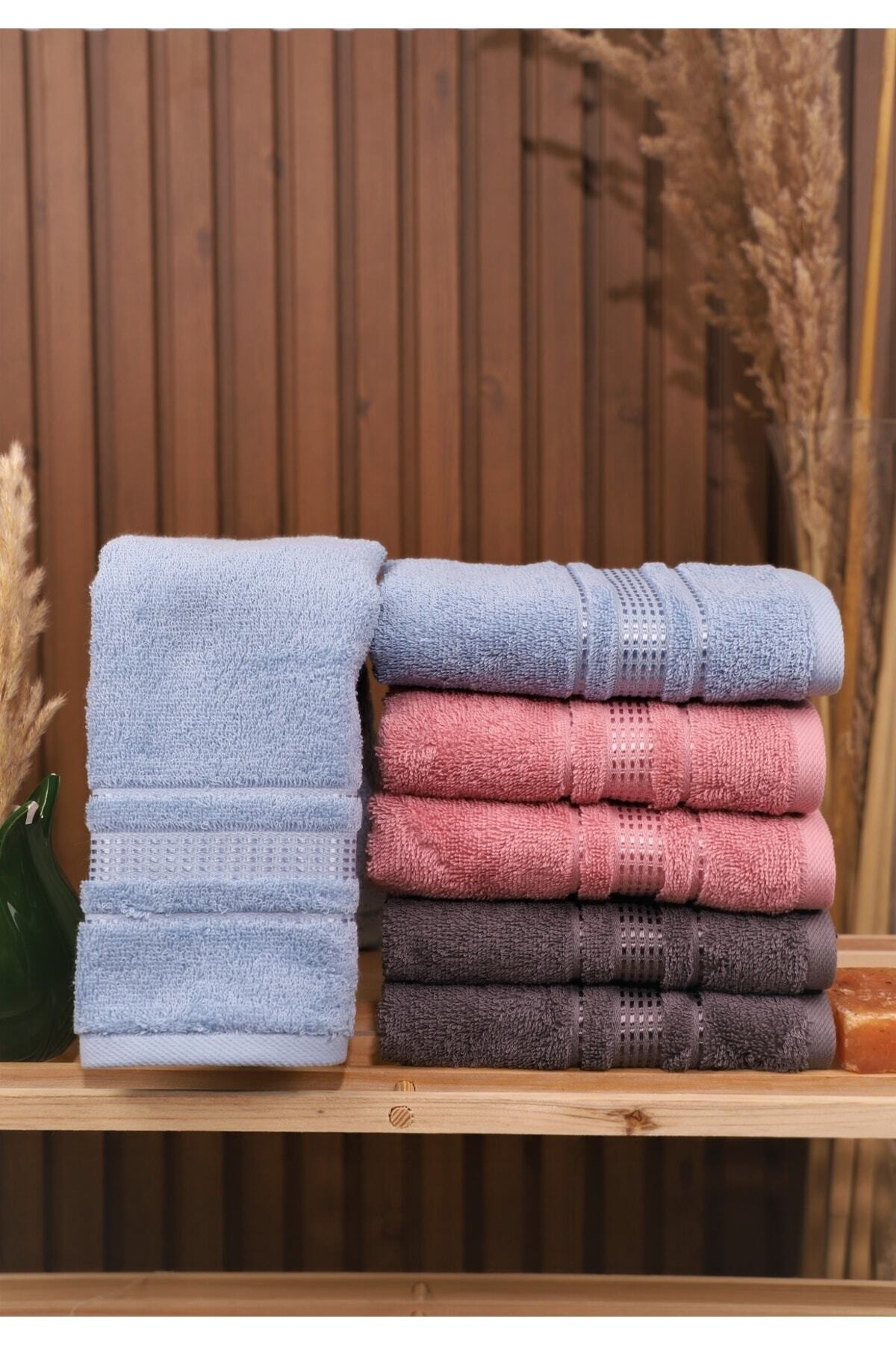 Özdilek Colourist 6'lı Pamuklu Su Emiciliği Yüksek 30*50 Mutfak Havlusu mavi-pembe-antrasit