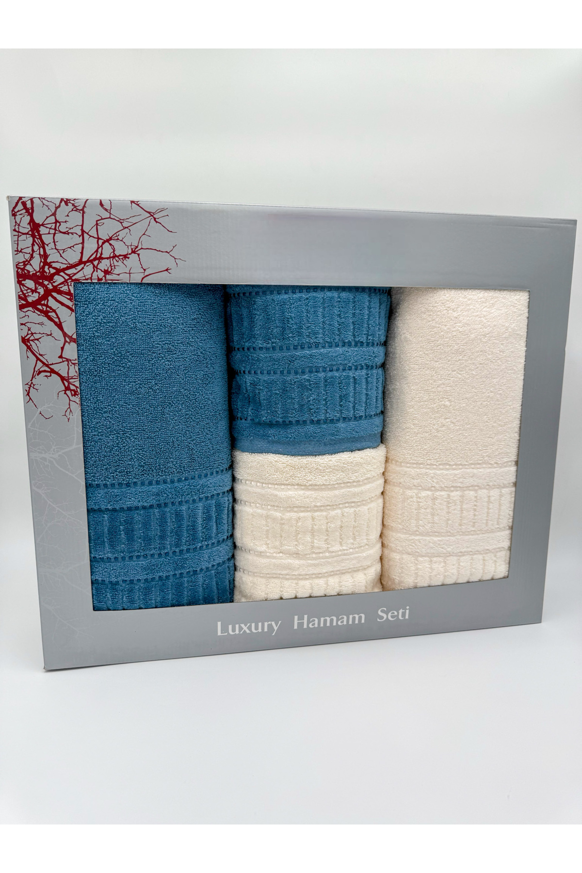 AYHANHOME 4'lü Kutulu Banyo Havlu Takımı 2 adet 50x90-2 adet 90x150