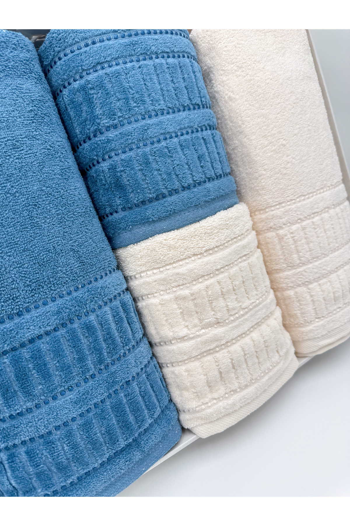 AYHANHOME 4'lü Kutulu Banyo Havlu Takımı 2 adet 50x90-2 adet 90x150 - Görsel 2