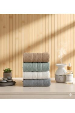 elvira concept Roma Pamuklu 4'lü El Ve Yüz Havlusu Seti Günlük Çeyizlik Havlu Takımı