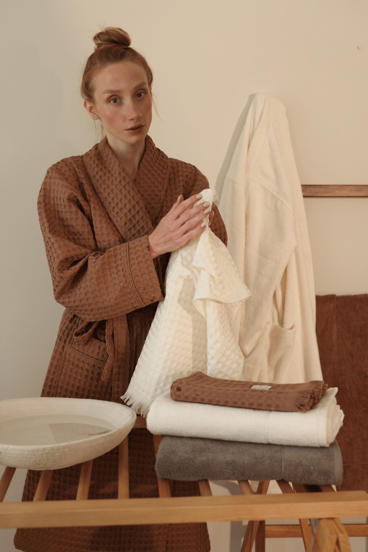 İrya Aura Waffle Yüz Havlusu 50X100 Ekru - Görsel 2