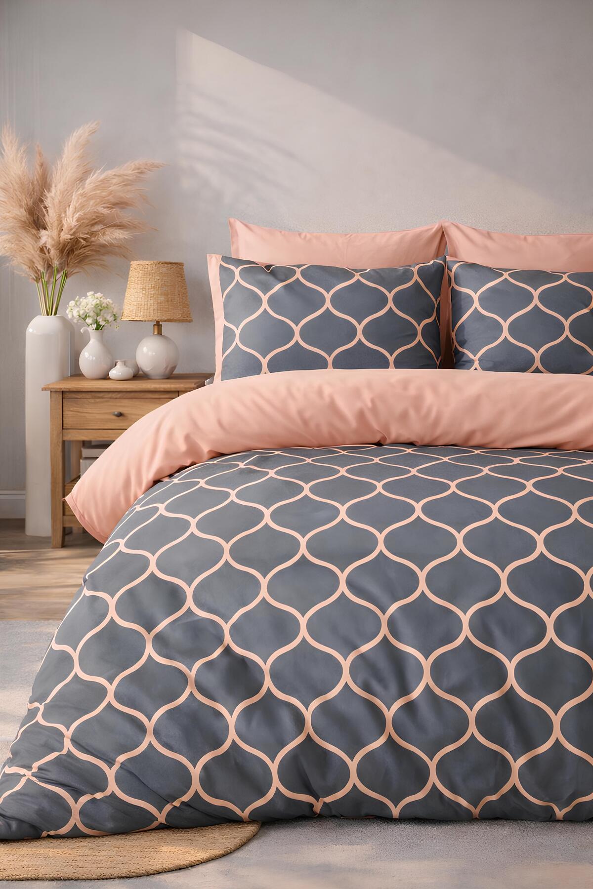 Always Lastikli Çarşaflı Çift Taraflı Çift Kişilik Nevresim Takımı Naturel