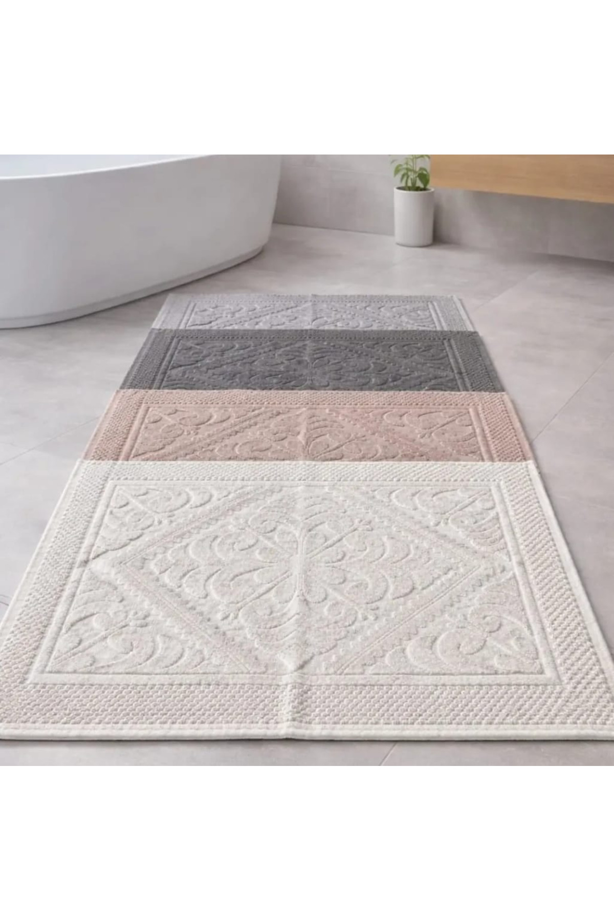 Mark %100 Pamuk En İyi Emici Ayak Havlusu, Konforlu Banyo Paspası 50x70cm - Görsel 3