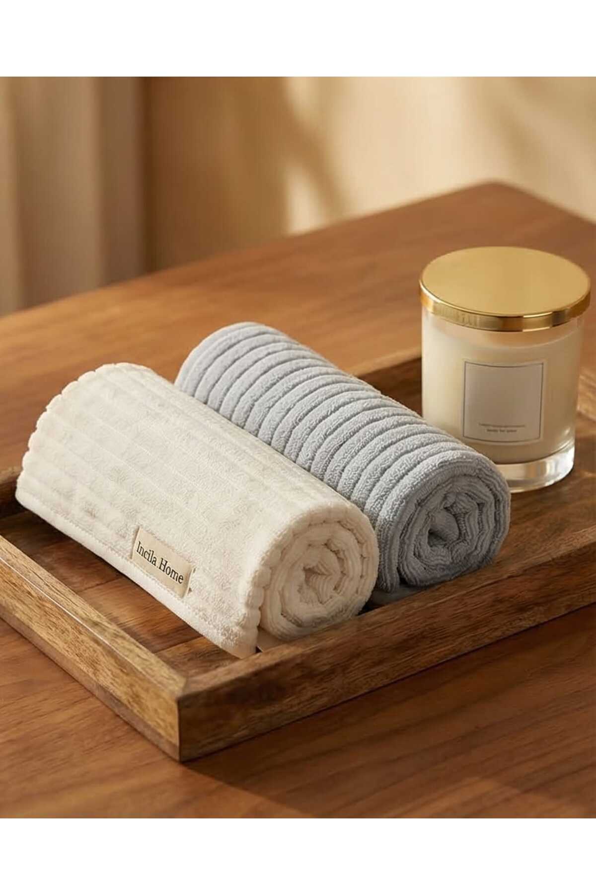 incila home 50 x 90 Pamuklu Saç Kurulama Baş Havlusu