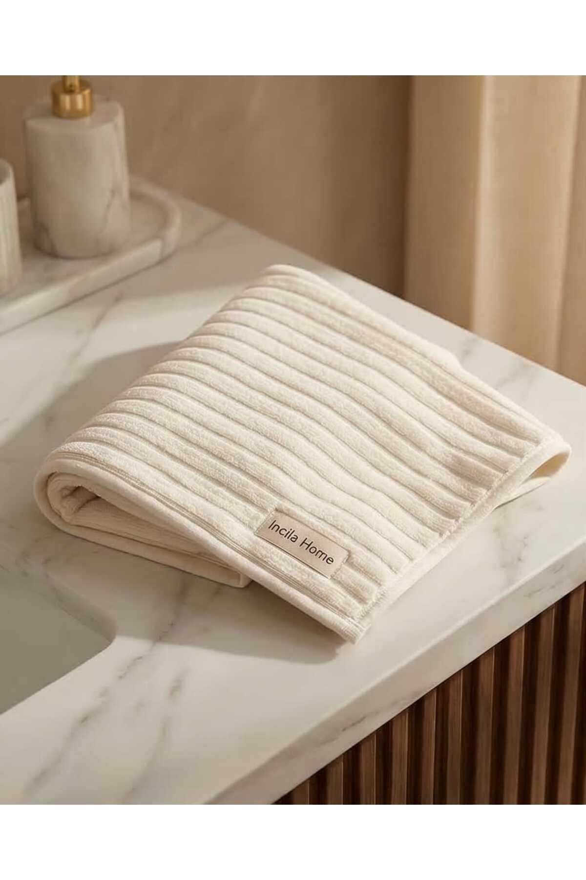 incila home 50 x 90 Pamuklu Saç Kurulama Baş Havlusu - Görsel 3