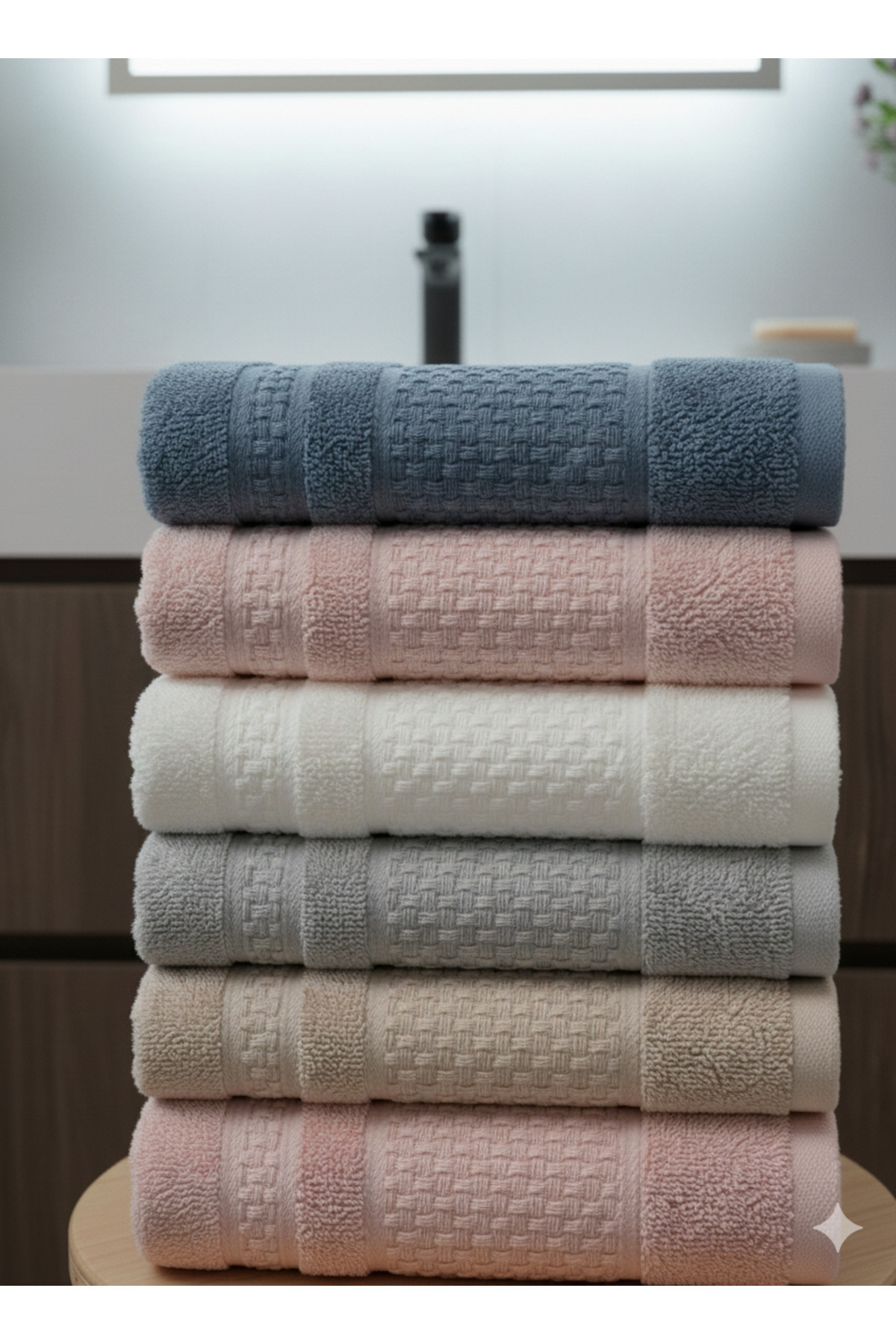 BAMİROSE 50 x 90 MELLA %100 PAMUK EL & YÜZ HAVLUSU, MUTFAK HAVLUSU, BAŞ HAVLUSU - Görsel 2