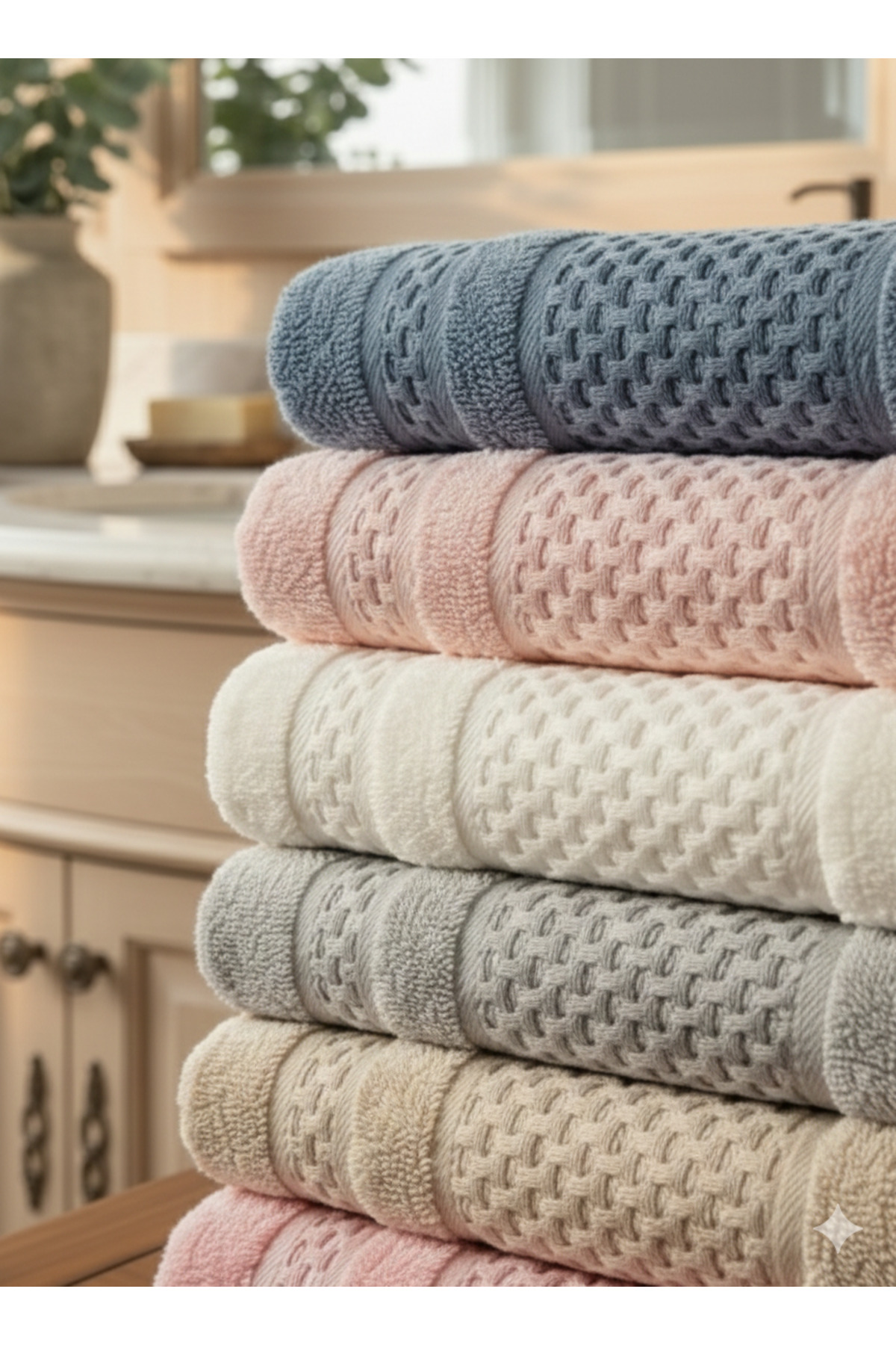 BAMİROSE 50 x 90 MELLA %100 PAMUK EL & YÜZ HAVLUSU, MUTFAK HAVLUSU, BAŞ HAVLUSU - Görsel 3