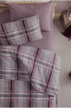 MORRİVAL TEK KİŞİLİK MÜRDÜM EKOSE 120X200 LASTİKLİ ÇARŞAFLI 2 ADET YASTIK KILIFLI NEVRESİM TAKIMI