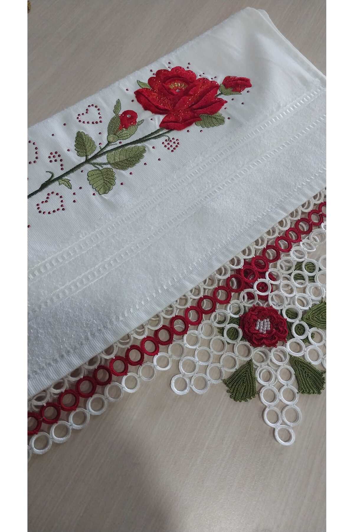 Papatyam El İşi Çeyizlik Tığ Oyası İşlemeli Havlu El Örgüsü/Tığ Oyalı/El Yapımı/El işlemesi/ - Görsel 2