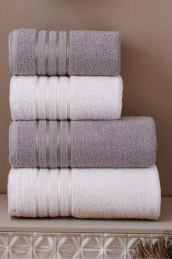 Miss Paris Home 4'lü Luna Banyo Ve Saç Havlusu Seti - Hamam Takımı | Yumuşak, Hızlı Kuruyan Ve Dayanıklı