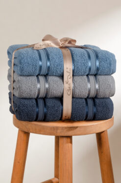 Coton Delux Pera 3'lü %100 Pamuk Havlu Seti | El, Yüz - Saç Havlusu | Çantalı, Çeyizlik, Hediyelik| 50x90 cm