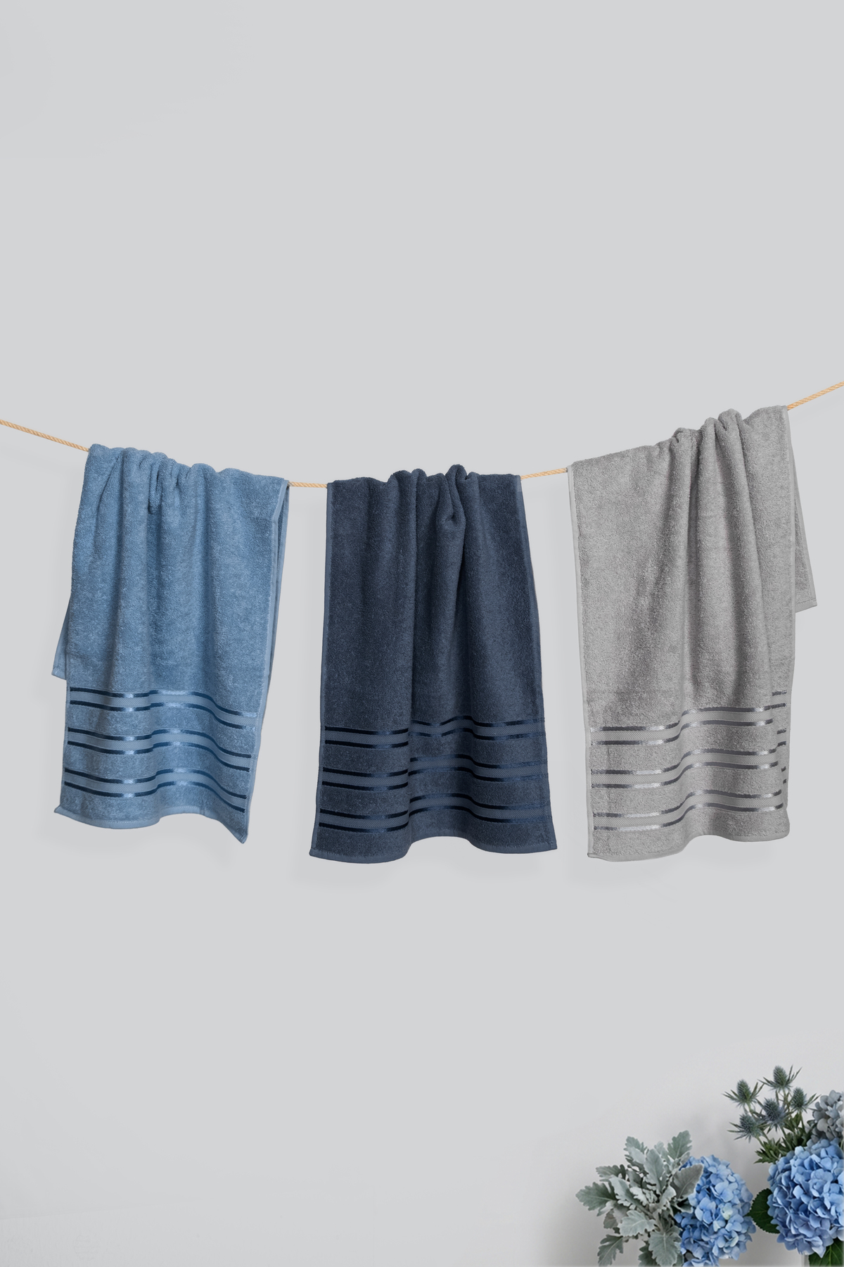 Coton Delux Pera 3'lü %100 Pamuk Havlu Seti | El, Yüz - Saç Havlusu | Çantalı, Çeyizlik, Hediyelik| 50x90 cm - Görsel 2