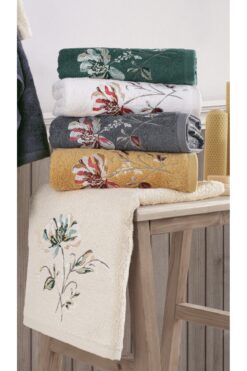 MARİBOR IMPERO - %70 Bambu / %30 Pamuk Nakışlı El Havlusu - 6'lı Set 50x90