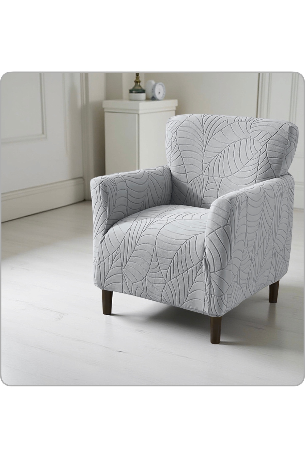 Faiend Jakarlı 3 3 1 1 Lastikli Kanepe Örtüsü | Lastikli Koltuk Örtüsü | koltuk kılıfı Takımı - Görsel 3