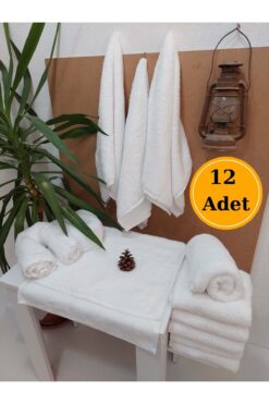 Mef Collection 12'li Mikrofiber Kuaför Havlusu Beyaz 50x90 cm | Boya Tutmayan Hijyenik Profesyonel Havlu Seti