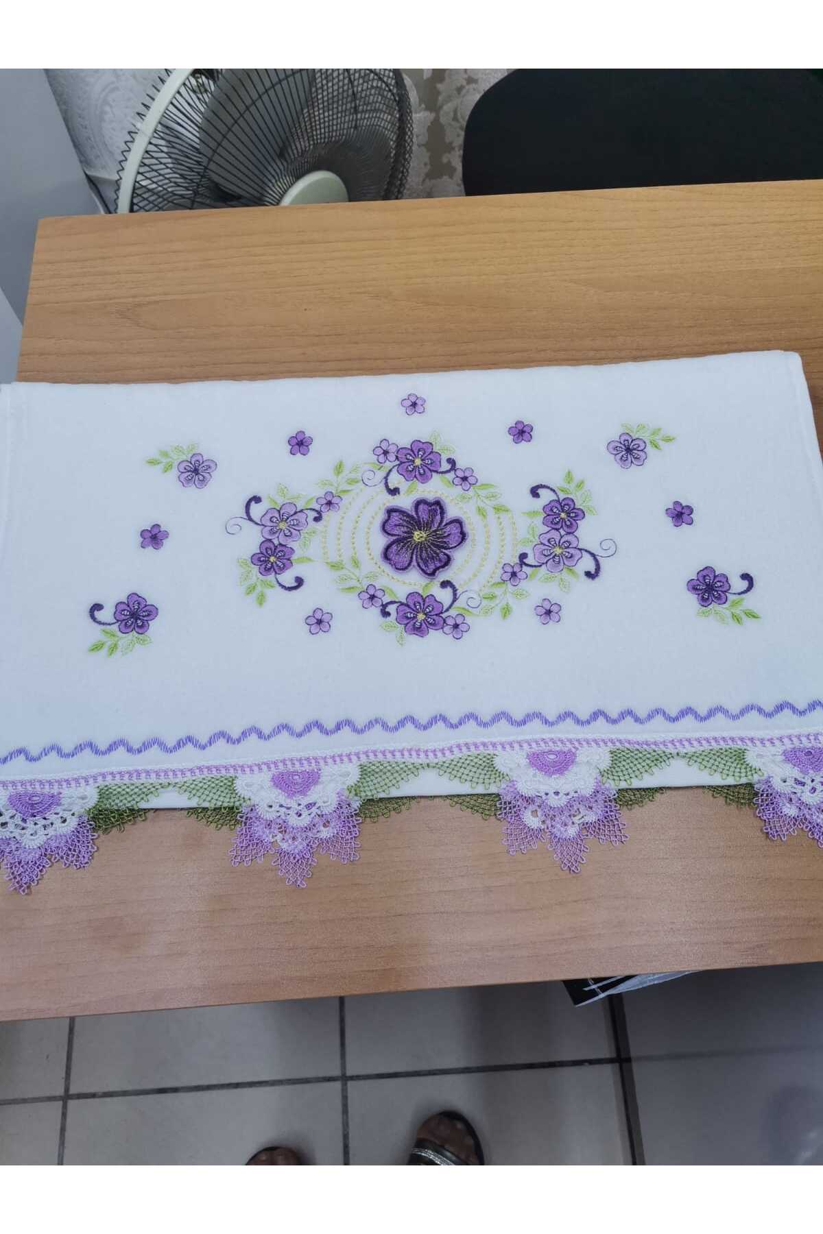 Firdevs moda çeyiz Çeyizlik İğne Oyalı Kadife Havlu