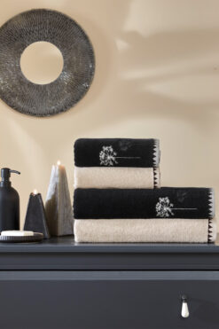 Özdilek Erba Seca Havlu Seti Siyah- Bej